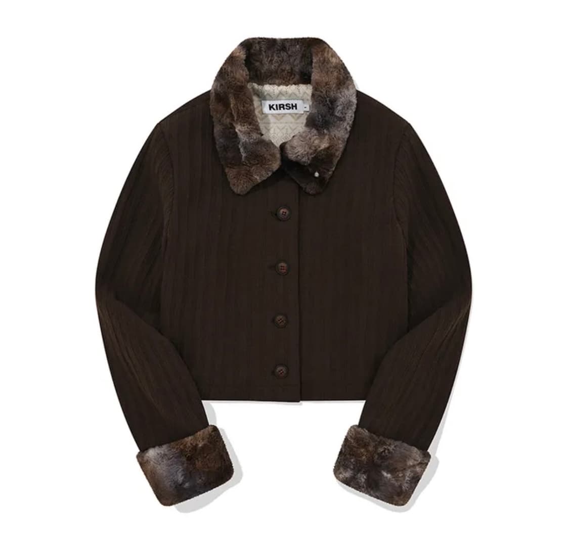 [키르시] 체리 타이다이 퍼 포인트 자켓 브라운 상품이미지1