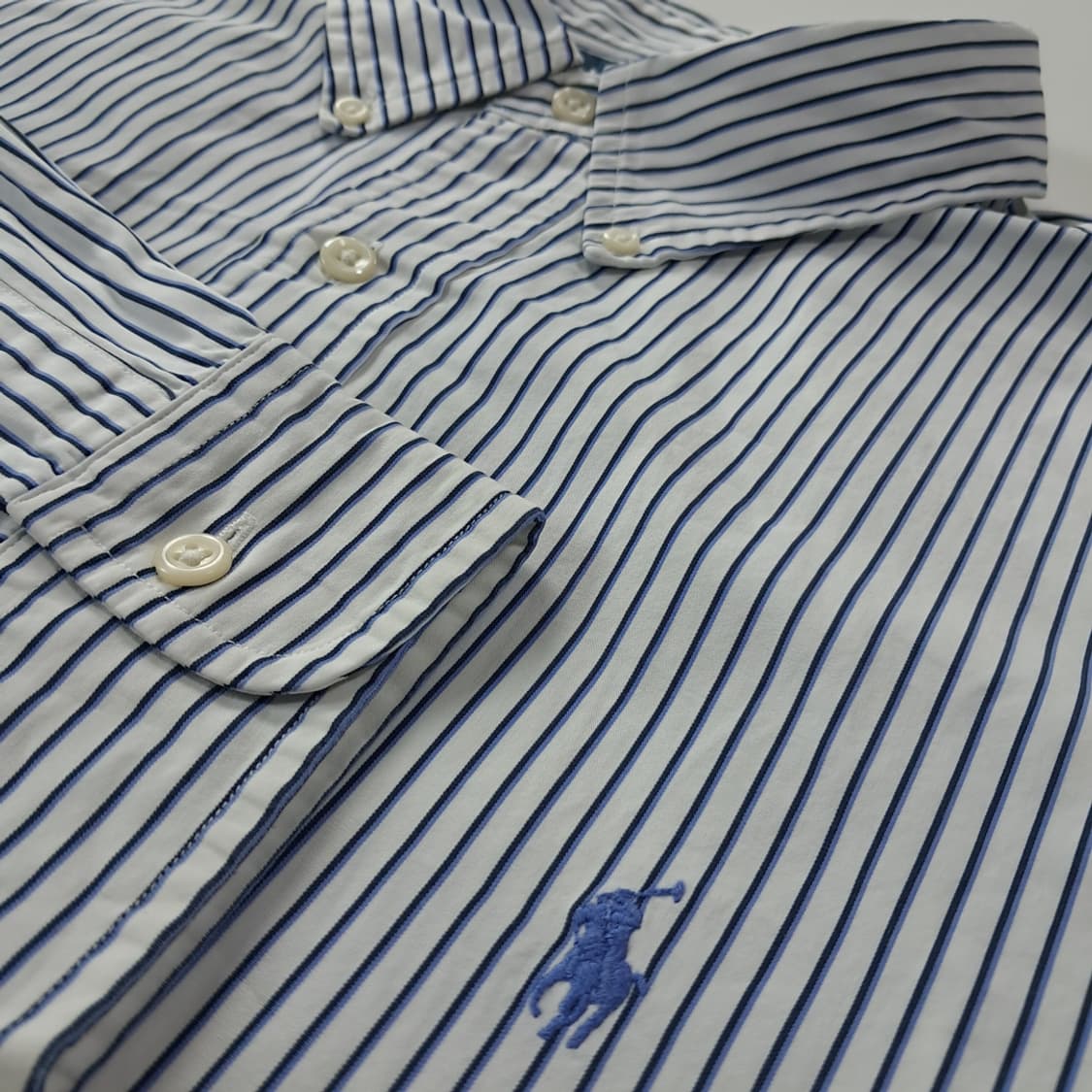 CK561 XL 폴로 00s 블루블랙 스트라이프 셔츠 남방 상품이미지4