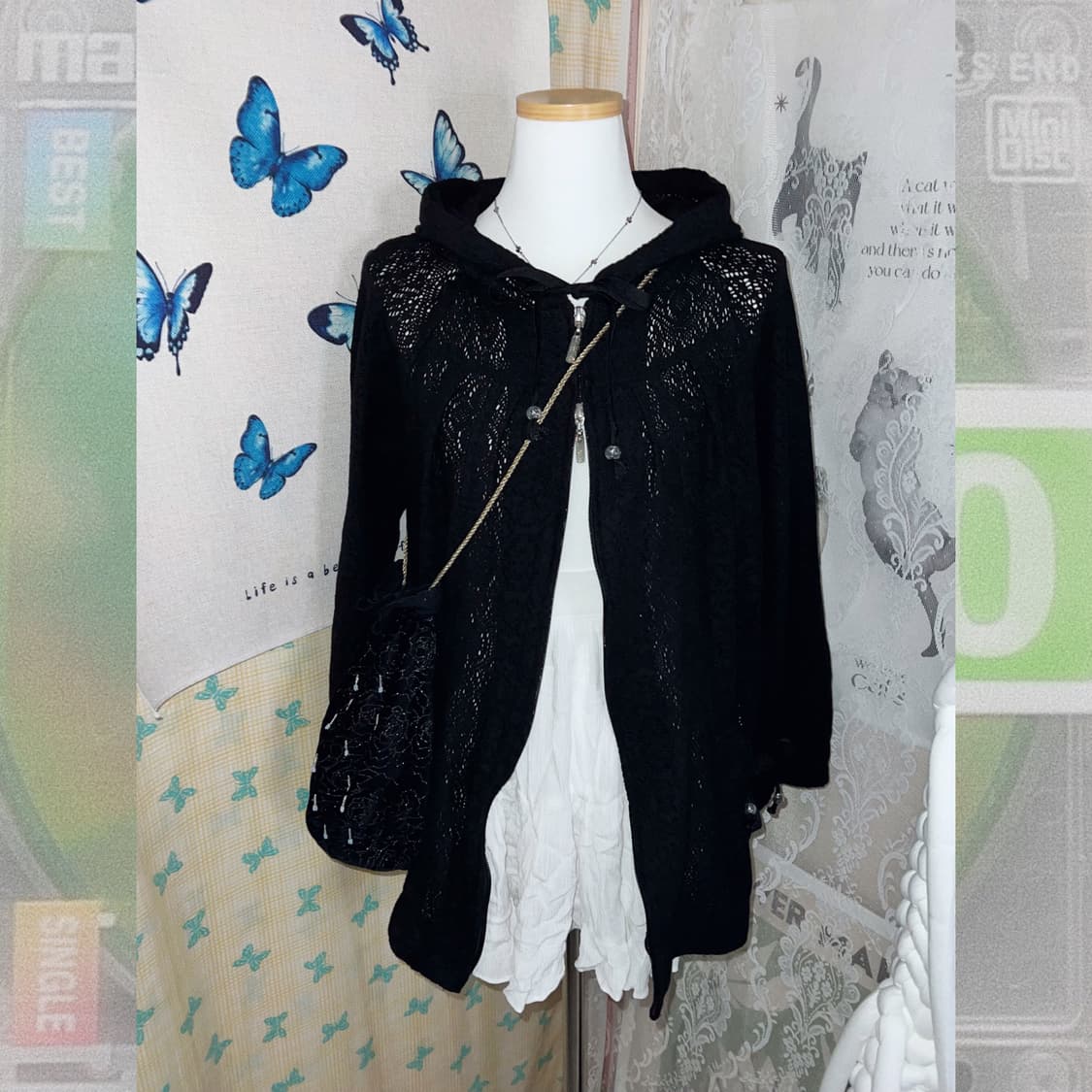 블랙 레이스 투웨이 집업 상품이미지6