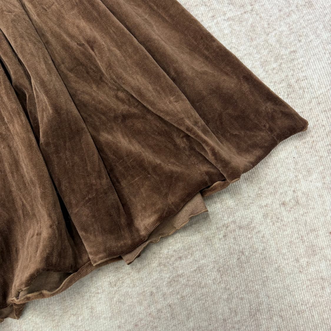 벨벳 플리츠 히피 키치 주름 미디 스커트 JPN 상품이미지2