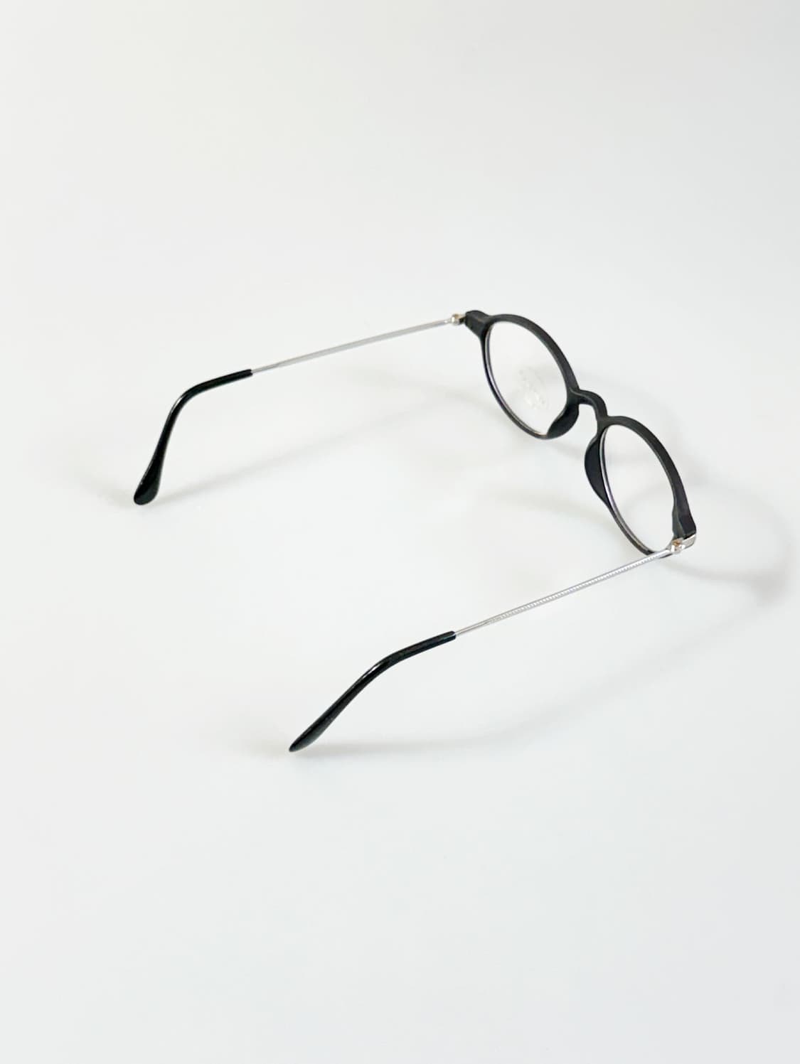 90s VORTEX 블랙 실버 뿔테 오벌 프레임 빈티지 안경 상품이미지4