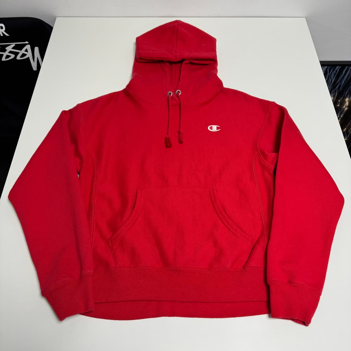 (W) 챔피온 리버스위브 레드 후드티 S 상품이미지1