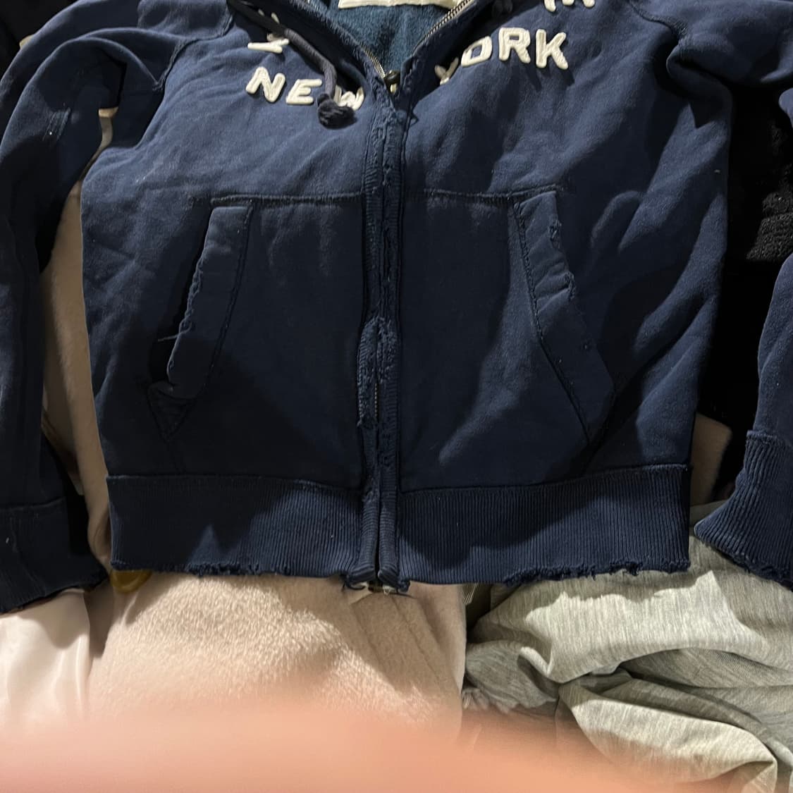 아베크롬비 네이비 기모 맨즈 후드집업 L 상품이미지2