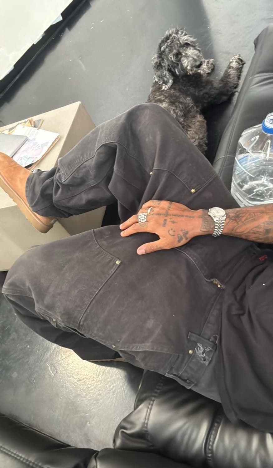 빈티지 칼하트 블랙 더블니 워크 팬츠 B136BLK 상품이미지1