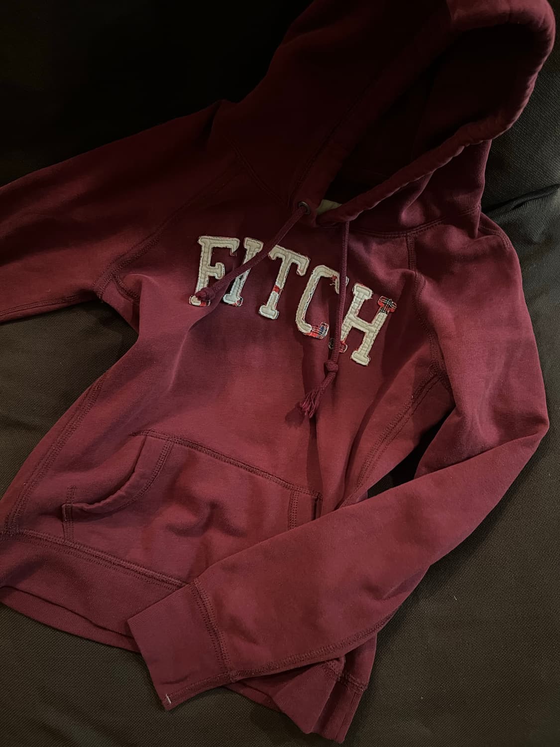 아베크롬비 버건디 슬림핏 후드티 상품이미지1