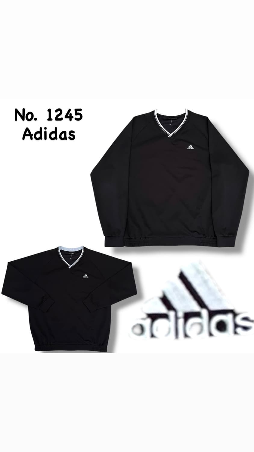 00s 아디다스 블랙 웜업 v넥 바람막이 올드스쿨 트랙자켓 XL 상품이미지1