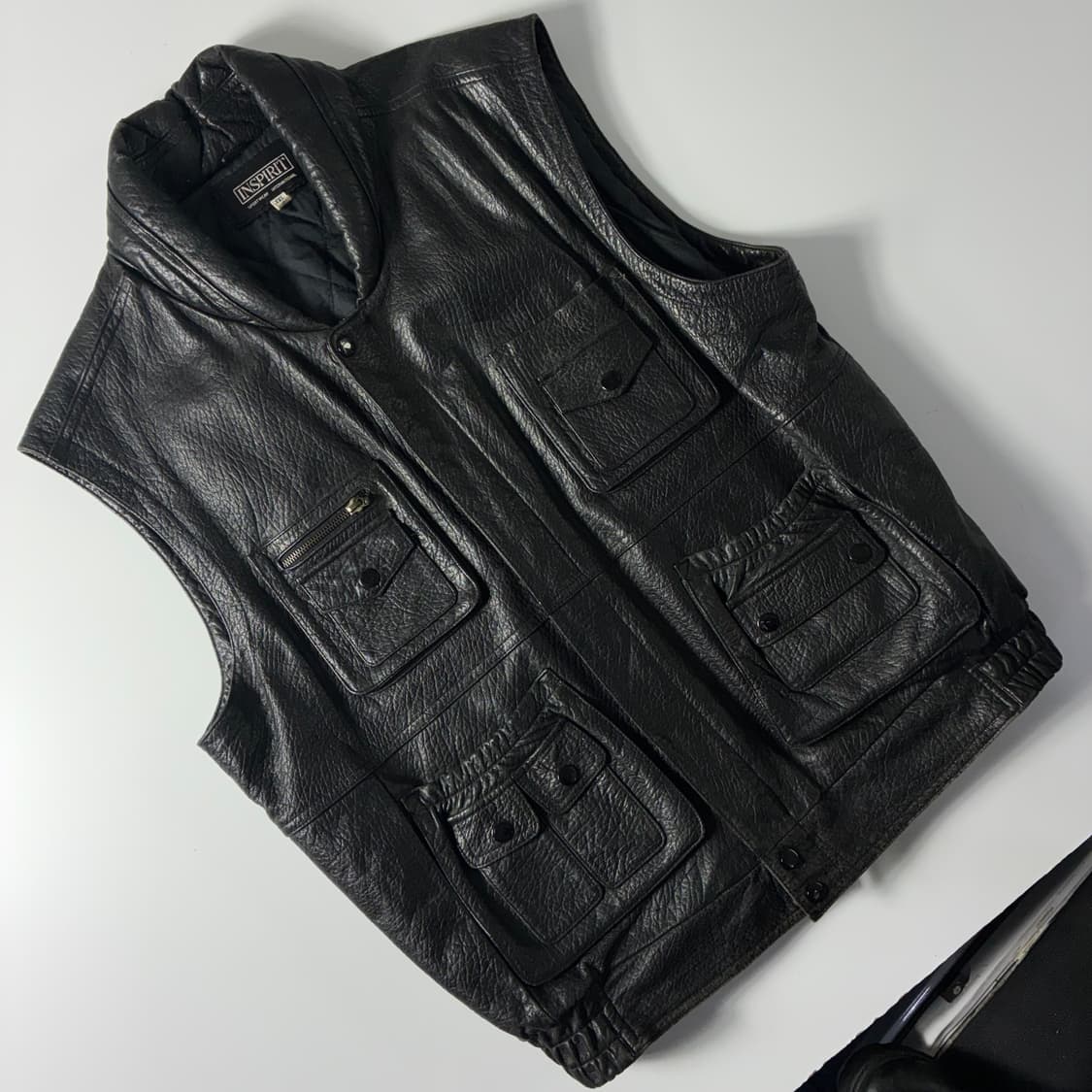 Vintage  인스피릿 램스킨 블랙 베스트  상품이미지2