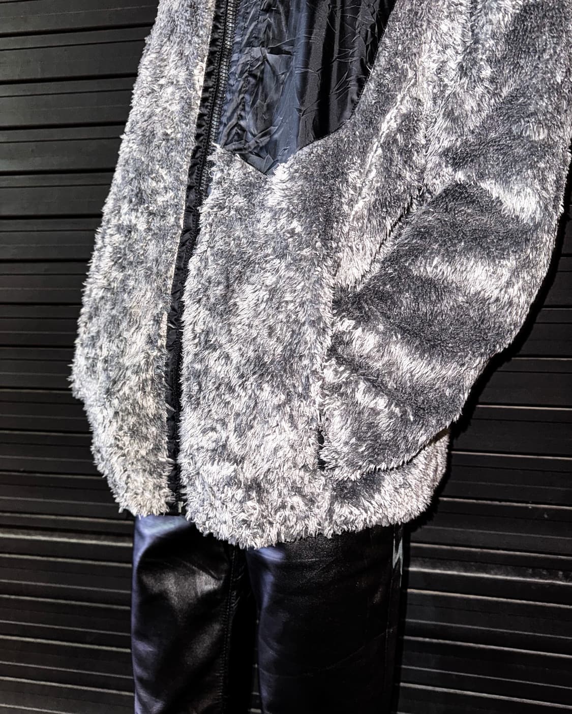 Reversible Faux Fur × Glossy Nylon Jacke 상품이미지6