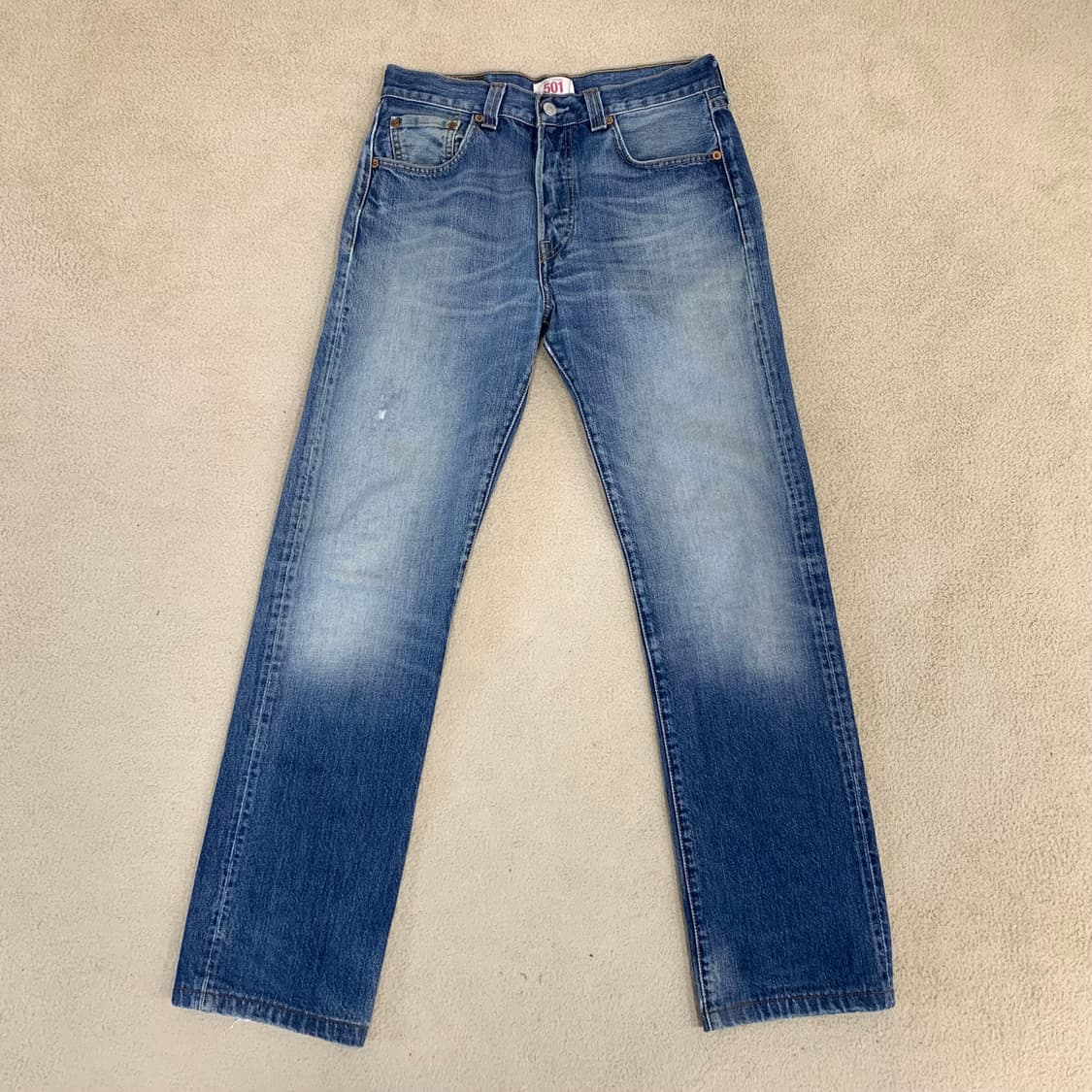 빈티지 리바이스 501 워싱 데님팬츠(30사이즈) 남자청바지 중청 상품이미지2