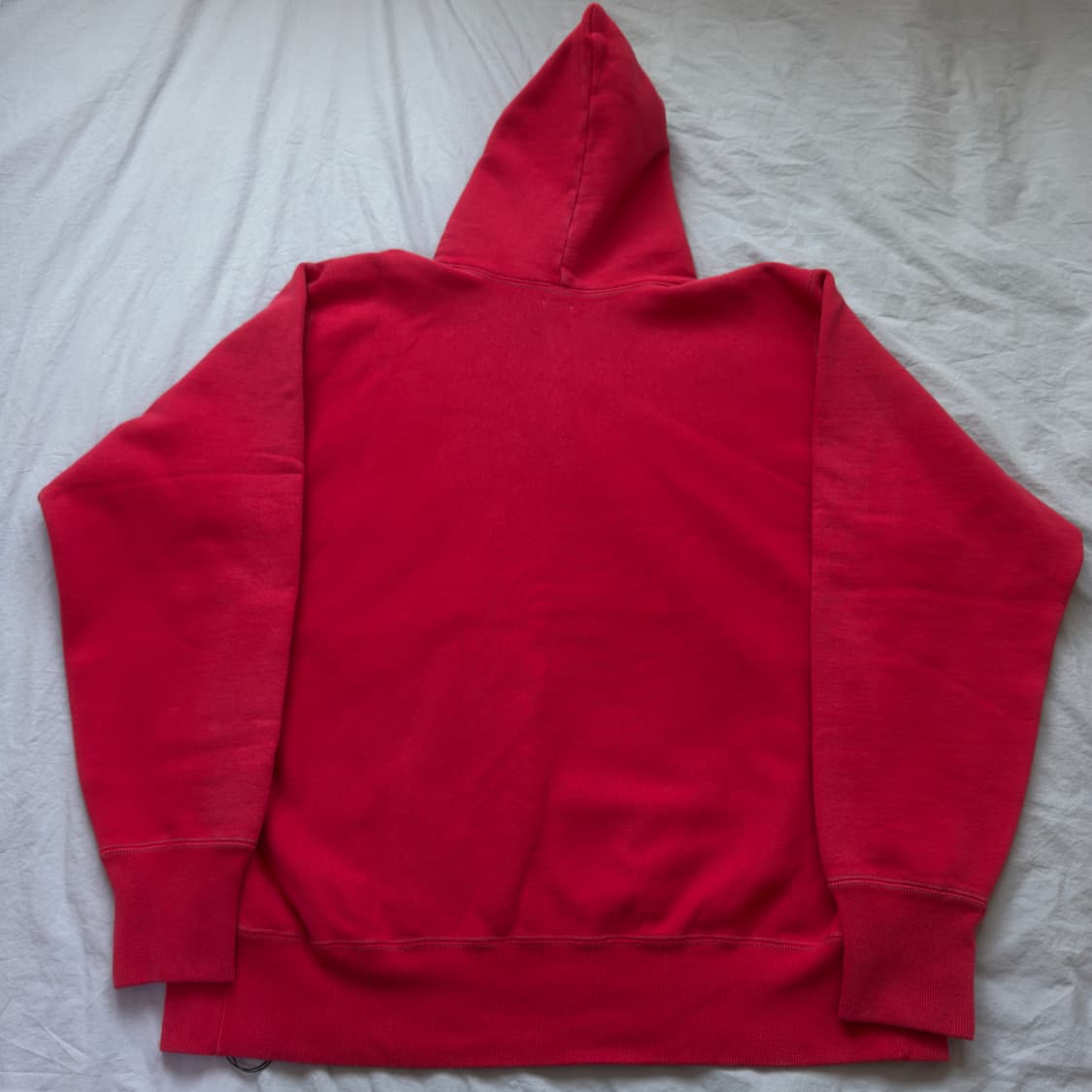 [4] 아프레쎄 24AW 빈티지 하프집업 스웨트 후드 레드 상품이미지4