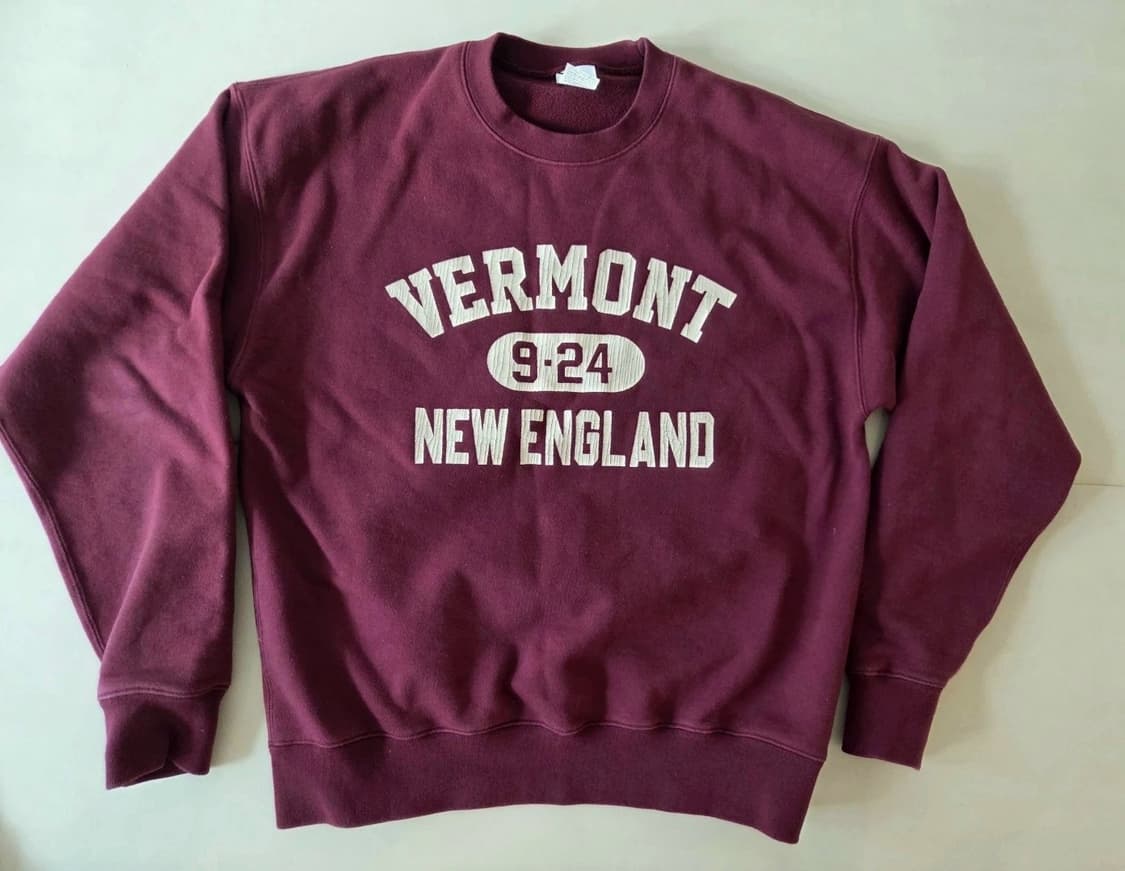 아웃스탠딩 빈티지프린팅 스웻셔츠 버건디 S 상품이미지1