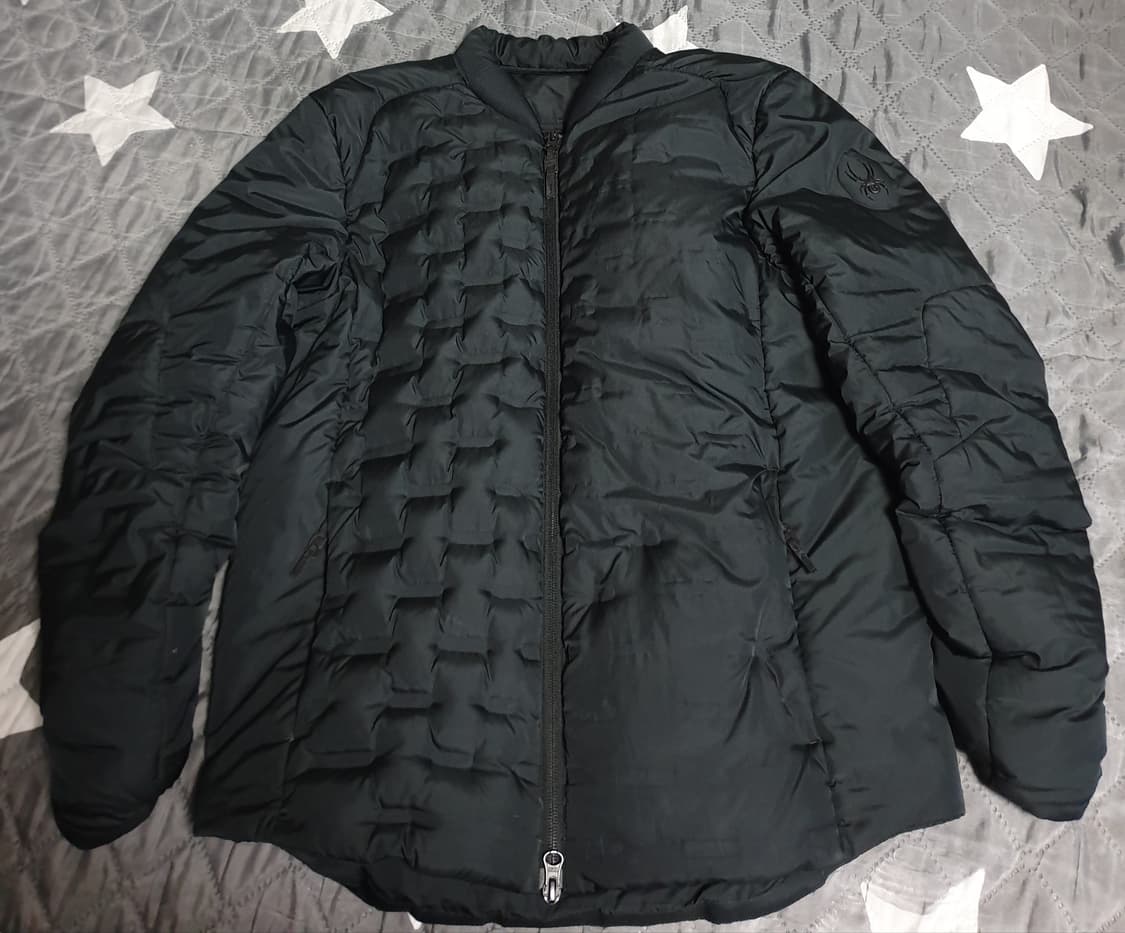 스파이더 구스다운 어깨 로고 경량패딩 블랙 (L) 상품이미지1