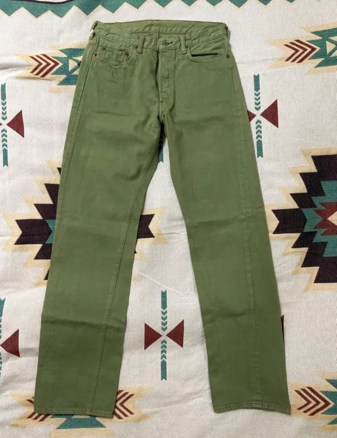 웨어하우스 더블웍스 올리브 그림 셀비지 데님 진 청바지 w30 상품이미지1