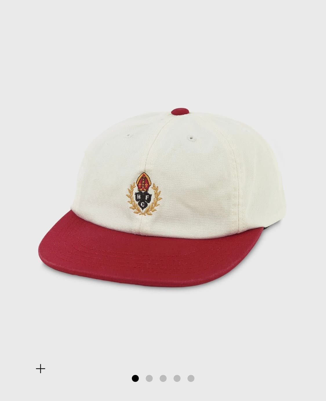 CREST CANVAS 6 PANEL CAP / White-Red 상품이미지1
