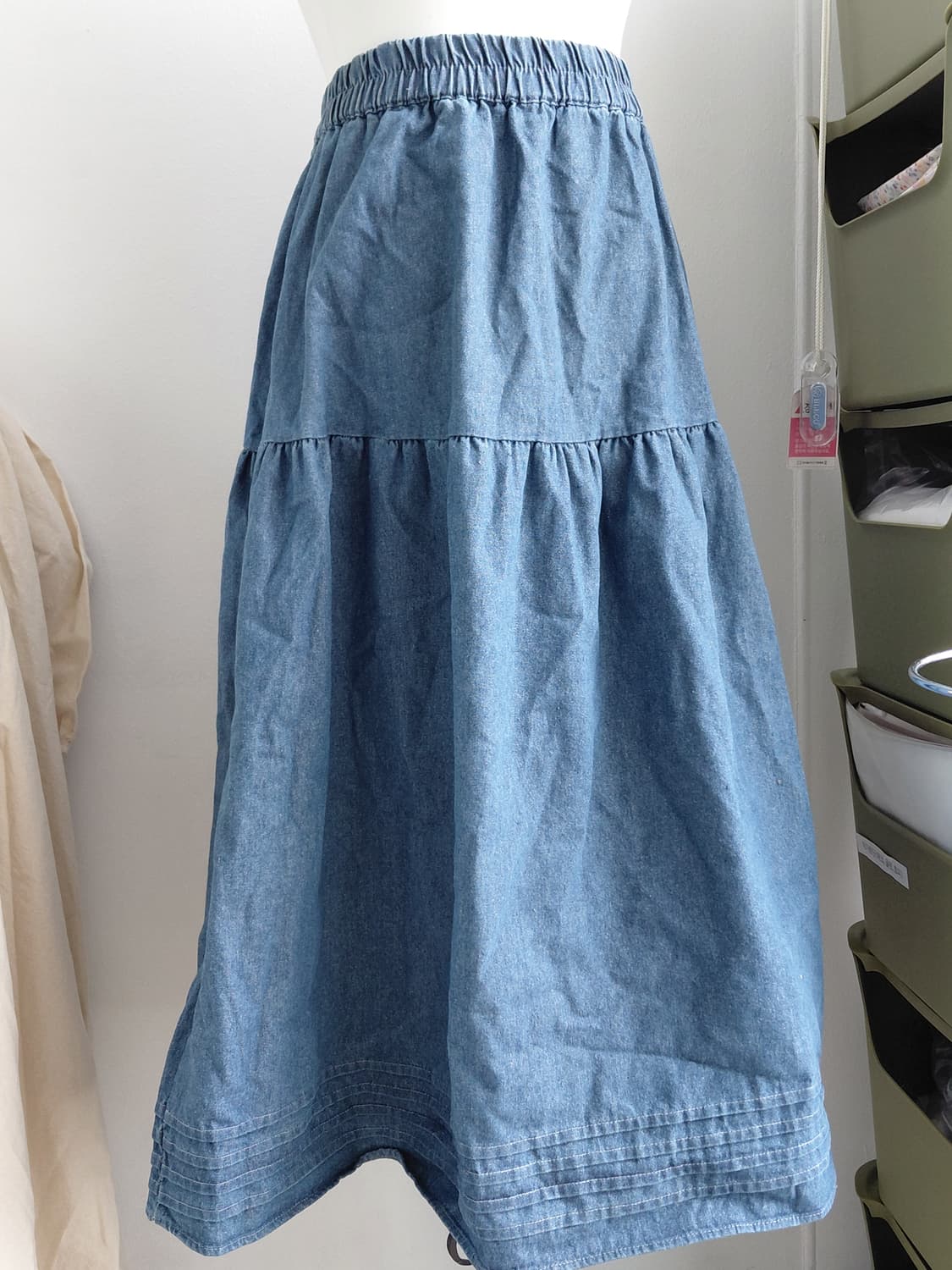 [빈티지] 청 데님 캉캉 미디 스커트 상품이미지2