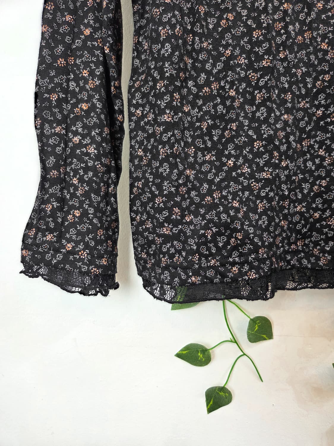 레이스 잔꽃 목폴라 슬리브 상품이미지6