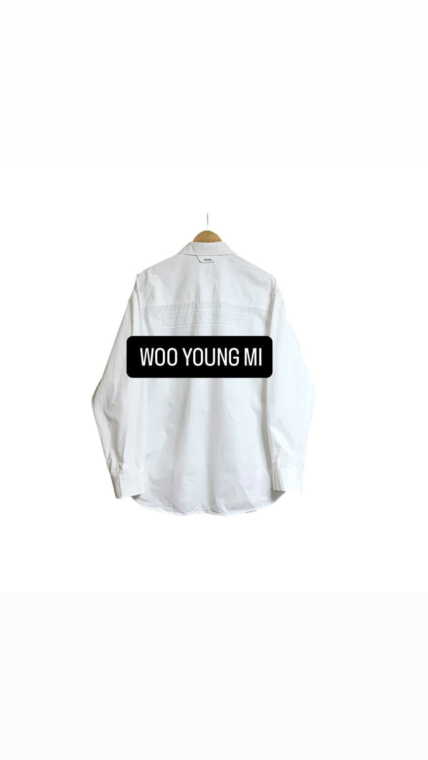 솔리드옴므 백로고 흰색셔츠 실제론 새하얀 흰색입니다 상품이미지1