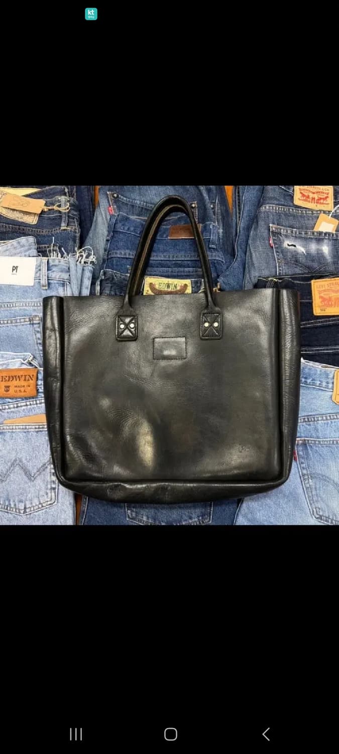 빌리커크 Bilikirk 블랙 레더 토트백 Made in USA 상품이미지2