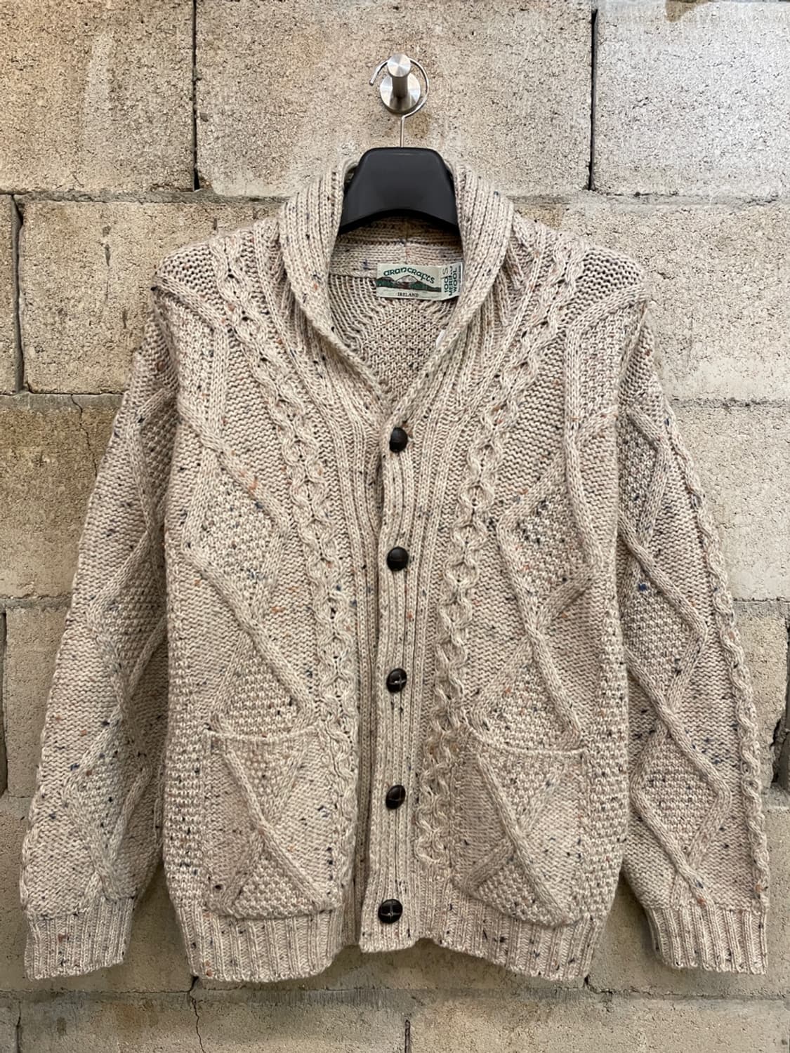 빈티지 아란 크래트 숄 카라 케이블 가디건  상품이미지1