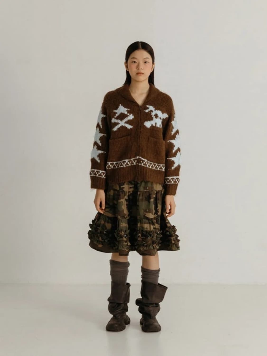 플리즈프로젝트 캉캉 프릴 스커트 카모 상품이미지1