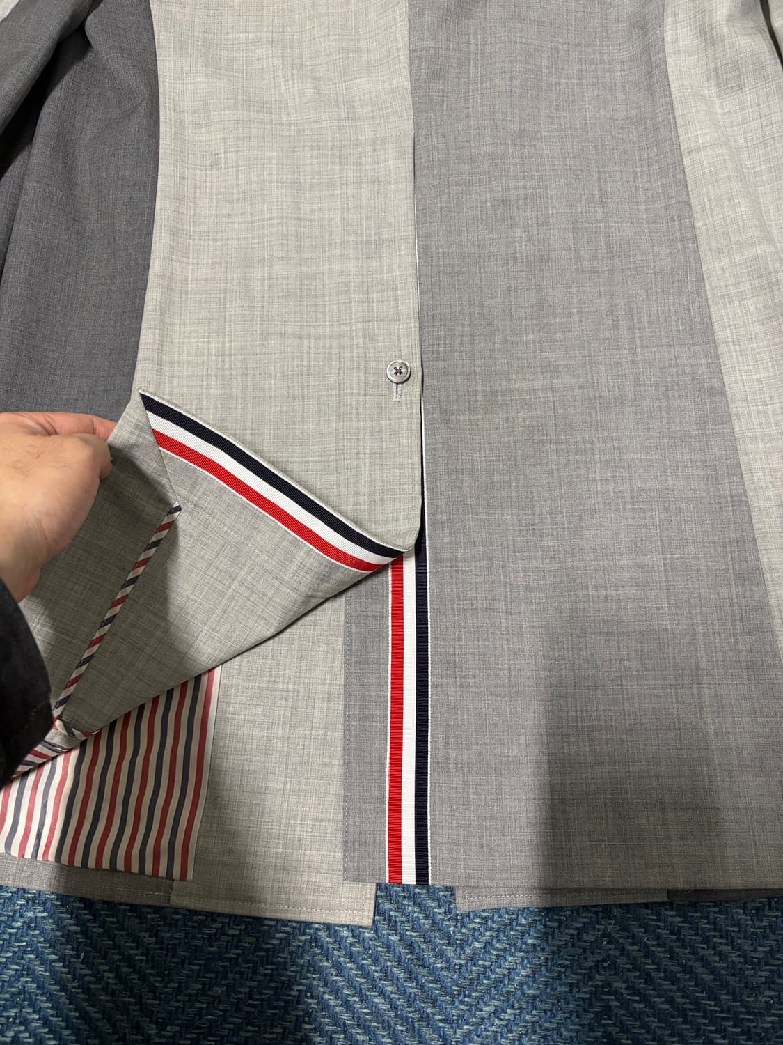 톰브라운 울120수 그레이 펀믹스 코트 1사이즈 상품이미지3