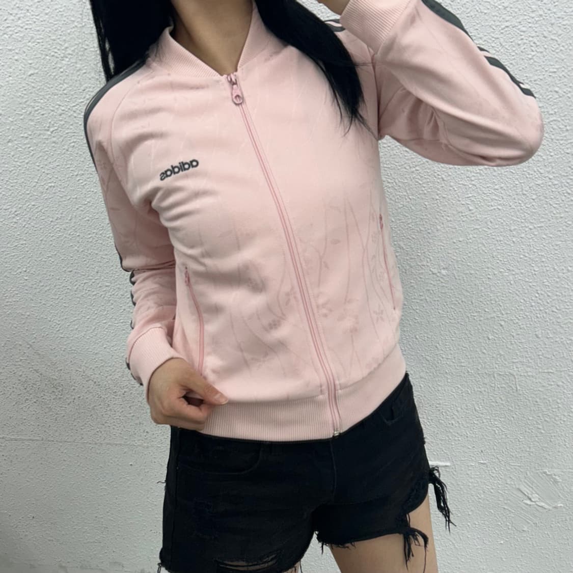 아디다스 플라워 그레이라인 연핑크 트랙탑 90 상품이미지2