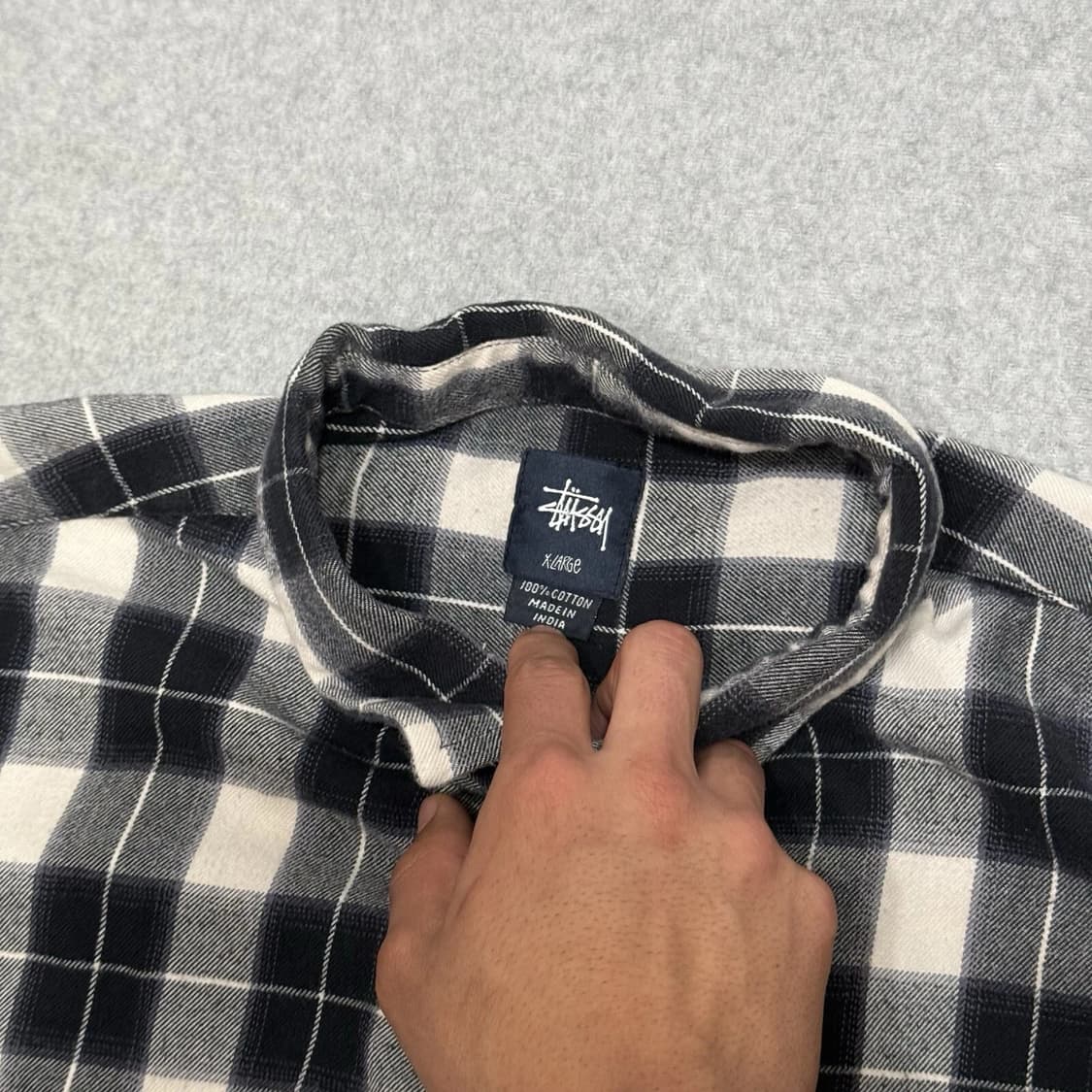 스투시 딥 다이드 버튼 업 셔츠 블랙 XL 상품이미지4