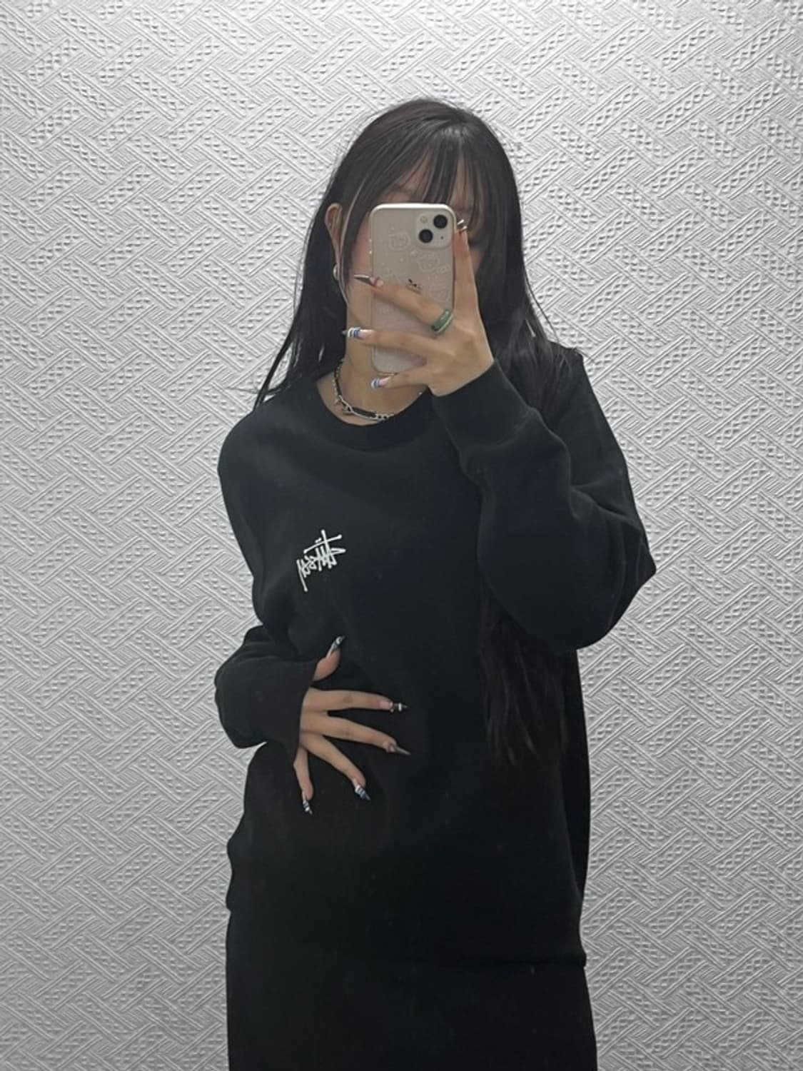 스투시 정품 베이직로고 오버핏 기모 스웻셔츠 맨투맨 100 C06293 상품이미지1