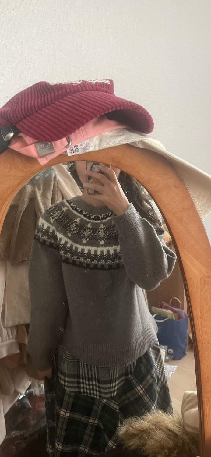 모리걸 빈티지 어스뮤직 곰돌이 니트 🩶🐻 상품이미지5