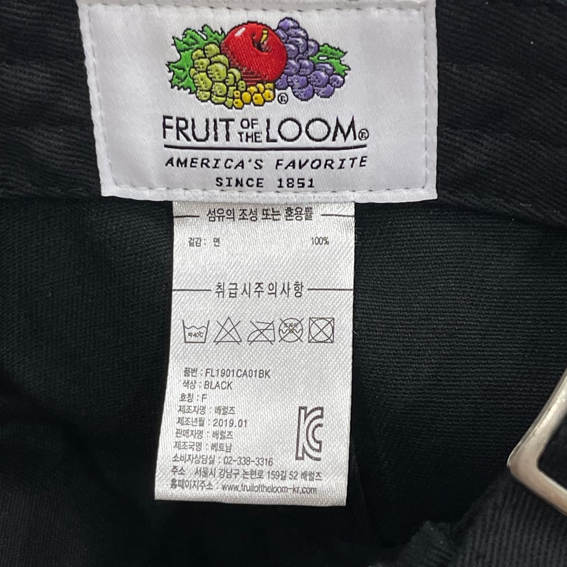 프룻오브더룸 와펜 로고 볼캡 모자 블랙 상품이미지4