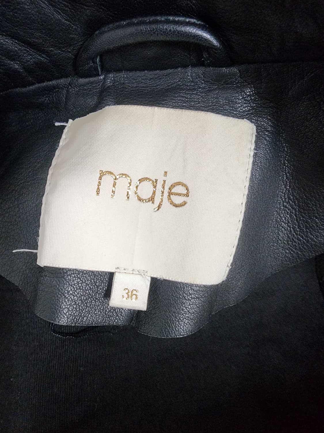 마쥬 블랙 양가죽 라이더 자켓 상품이미지4