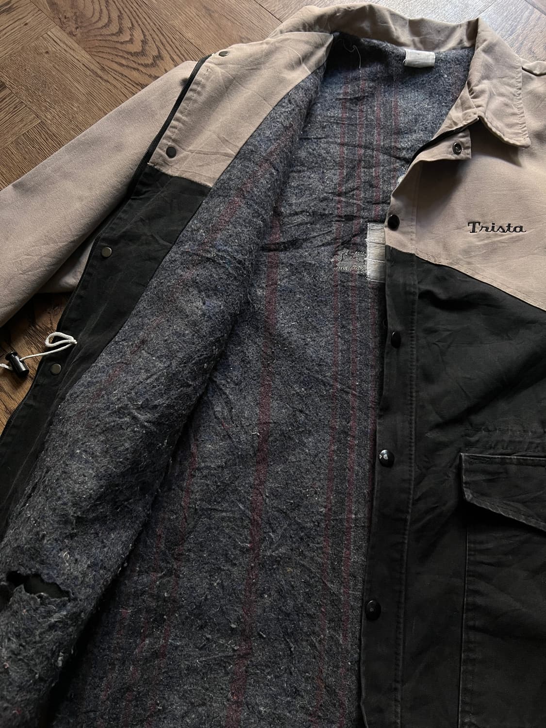 [XL]80's Made in USA 요크 캔버스 블랭킷 워크자켓 상품이미지7