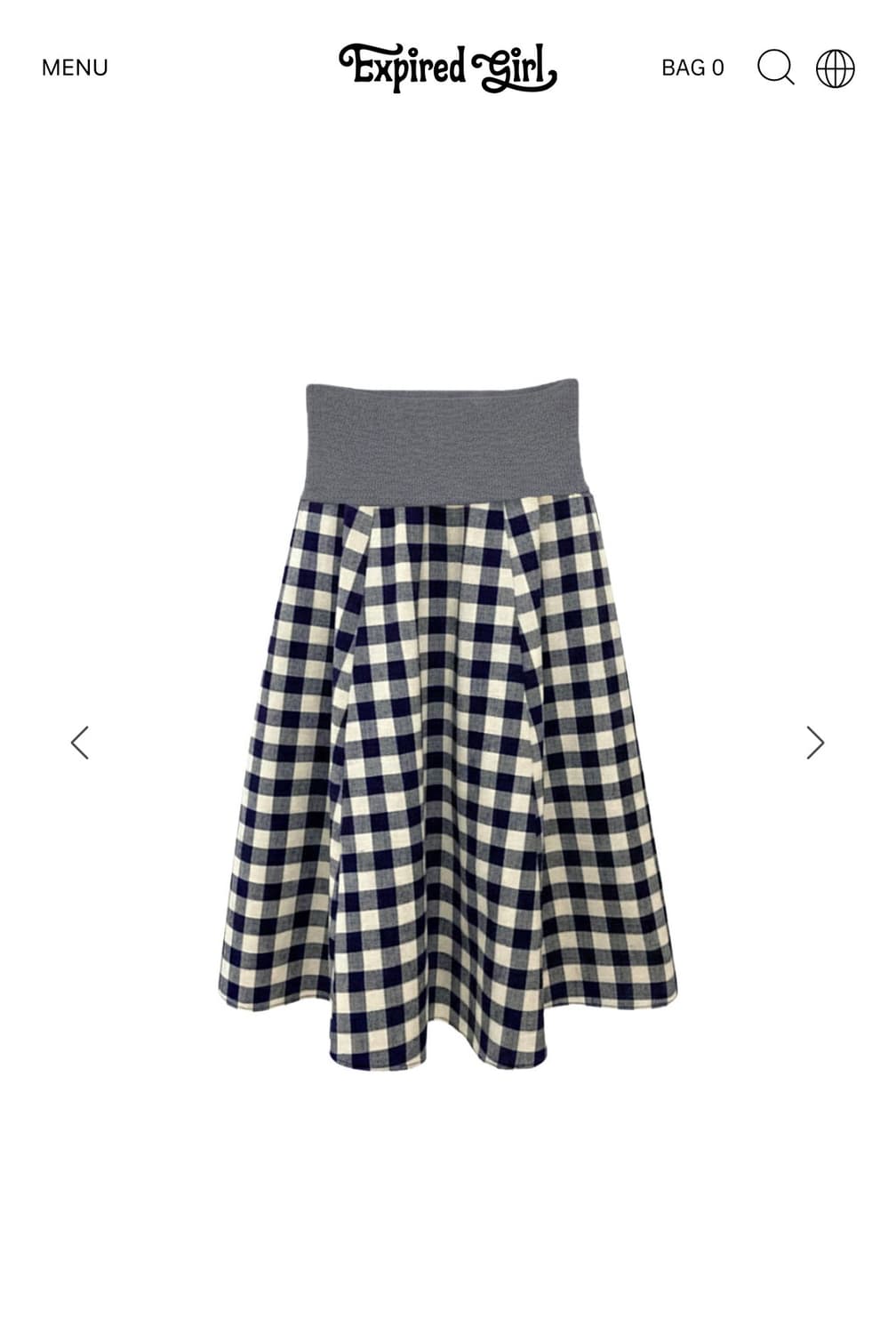 PATCHY GINGHAM SKIRT NAVY 상품이미지1