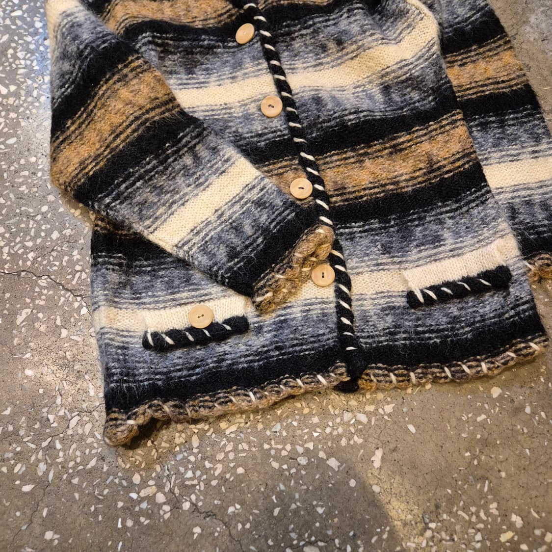 여성-FREE 모헤어 단가라 니트가디건  상품이미지5