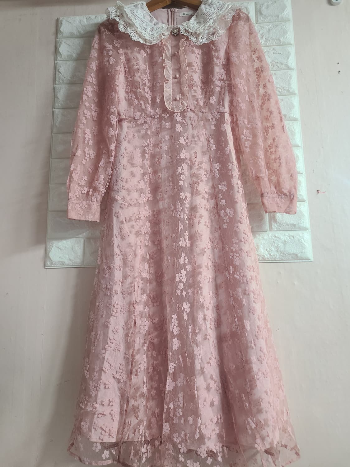 잇미샤 핑크 레이스 롱 원피스(55) 상품이미지1