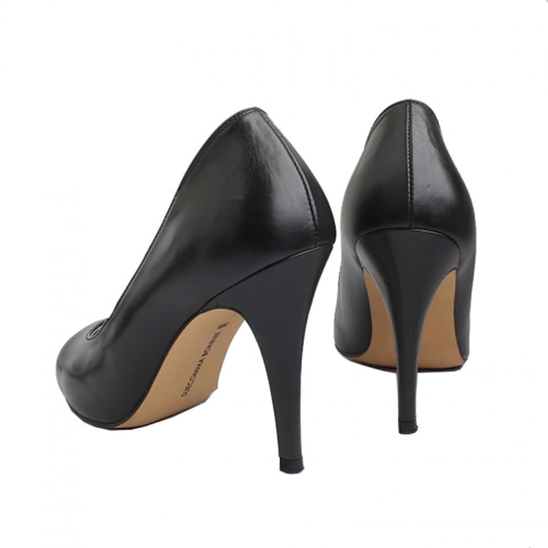슈콤마보니 블랙 앤 화이트 레더 펌프스 (36.5) 상품이미지4