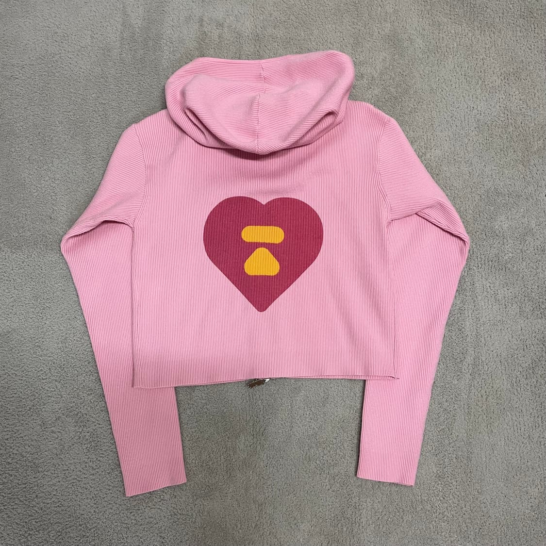 XS) 베이프 APEE 딸기우유맛 핑크 크롭 후드 집업 상품이미지1