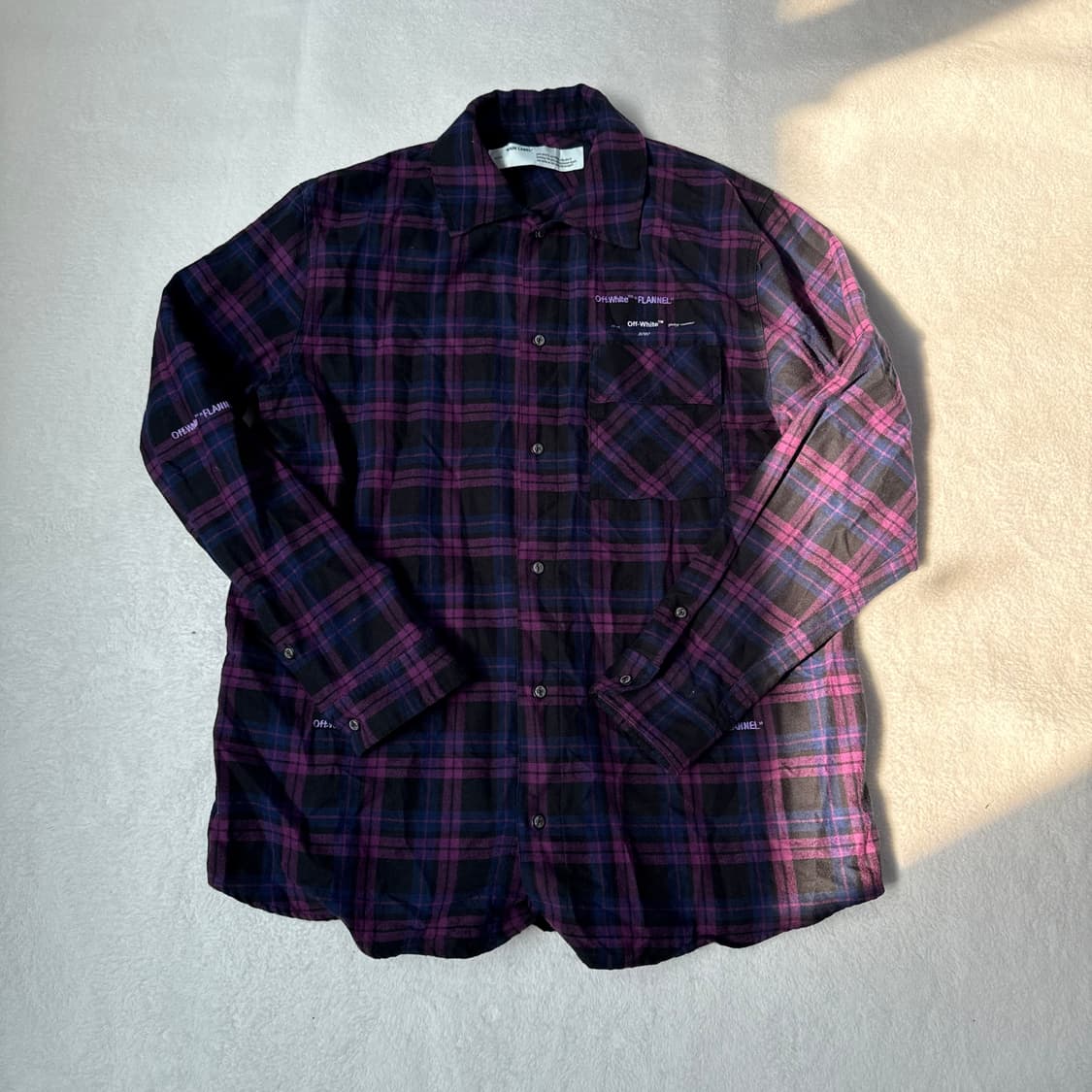 XL 오프화이트 플란넬 체크 셔츠 0310T 상품이미지1