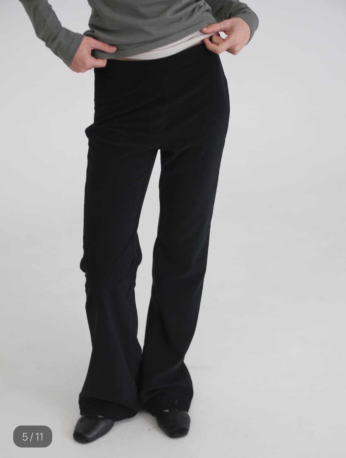 아모르샤이 BOOTCUT PANTS - CORDUROY BLACK  상품이미지1