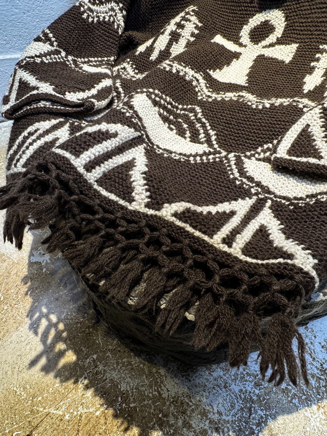 Ethnic Ankh Wool Poncho Knit 상품이미지9