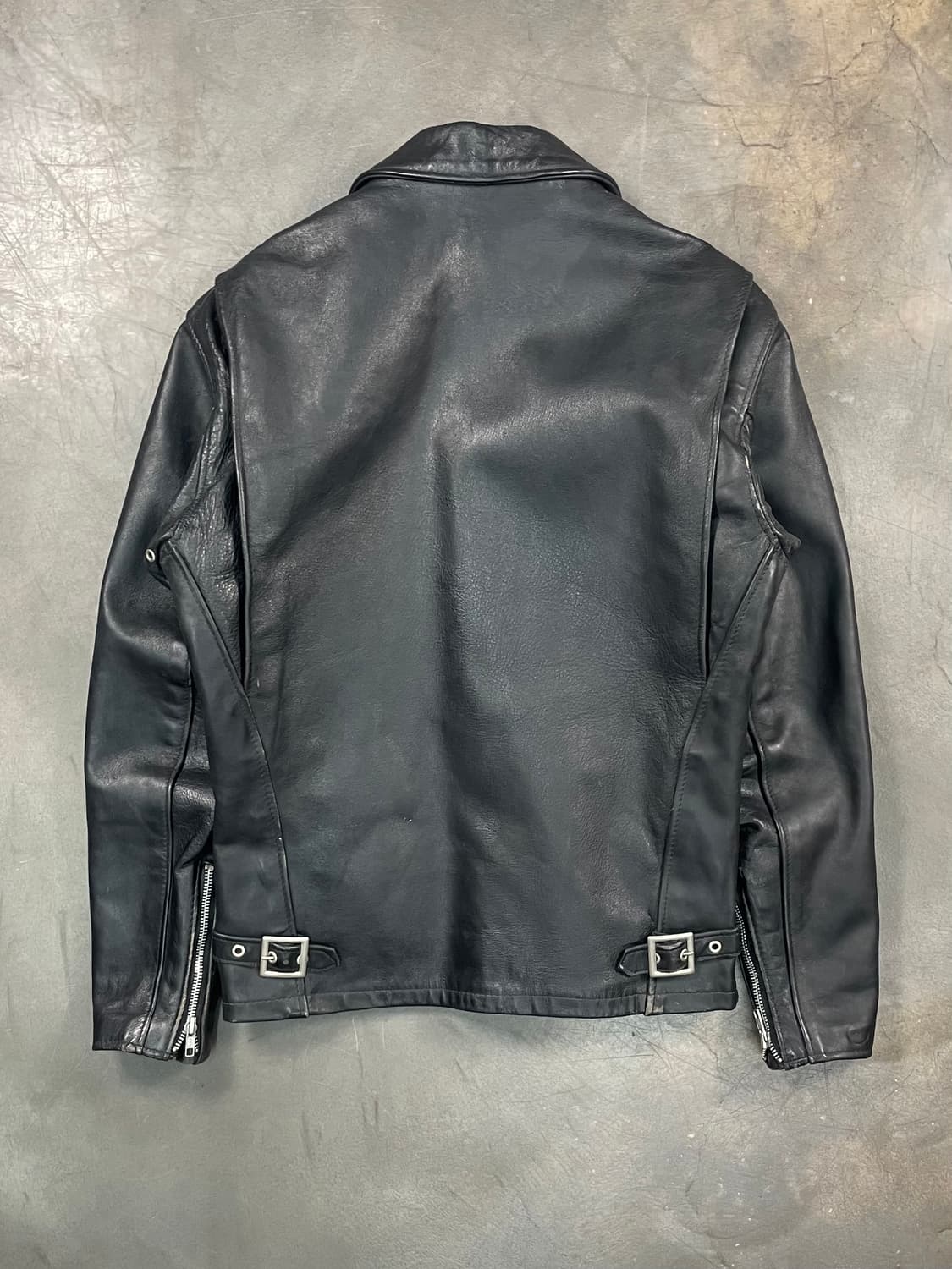 쇼트 카우 레더 라이더 자켓 상품이미지5