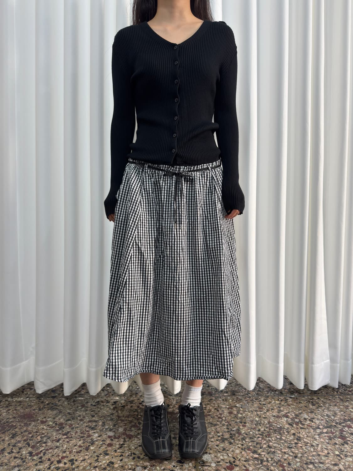 global work check skirt 상품이미지1
