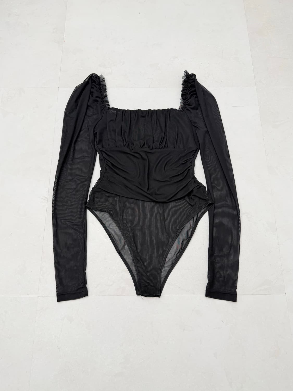 블랙 메쉬 바디수트  상품이미지4
