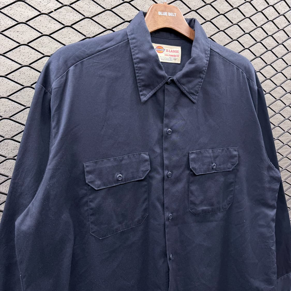 디키즈 워크셔츠 투포켓 스티치라인 디테일 네이비 상품이미지4