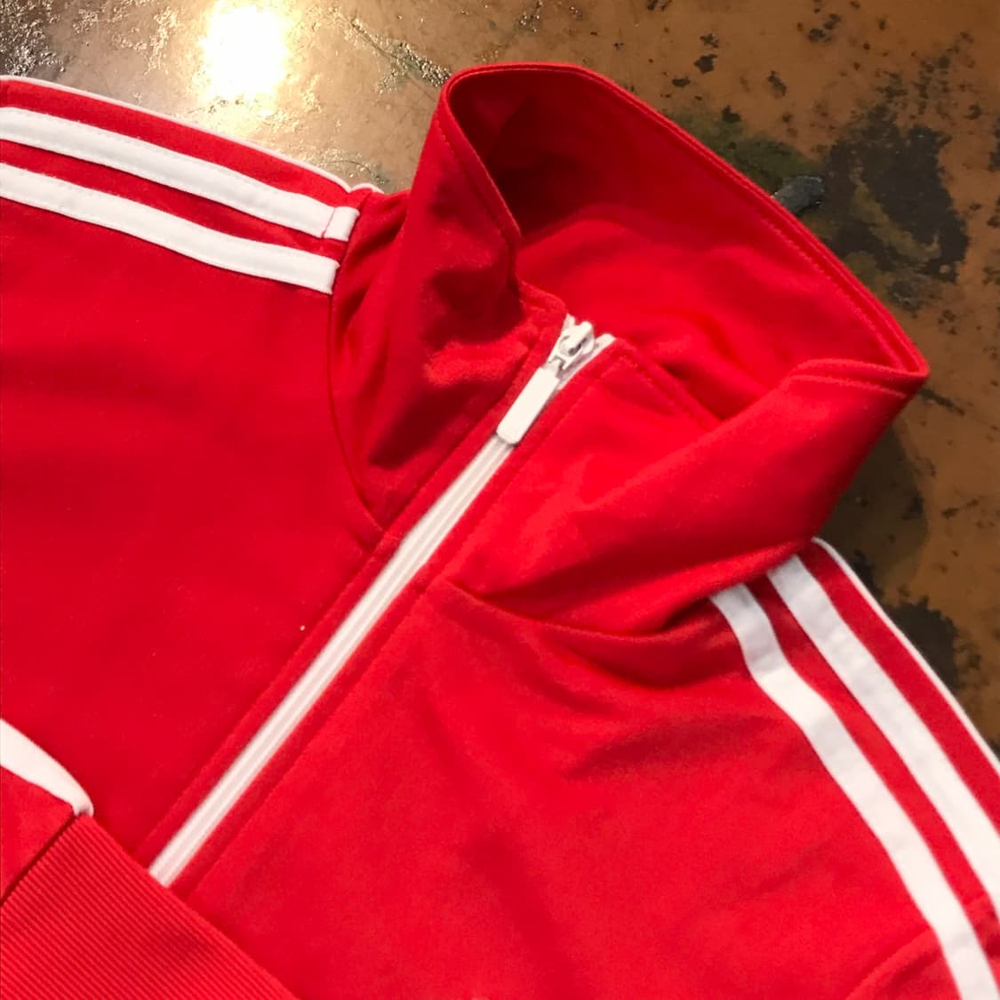 아디다스 레드 집업 져지 자켓 여성 44 사이즈  상품이미지3