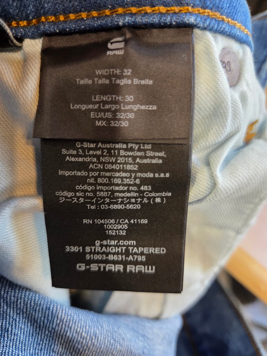 G-STAR RAW 청바지 블루 워싱 데님 팬츠(W32/L30) 상품이미지6