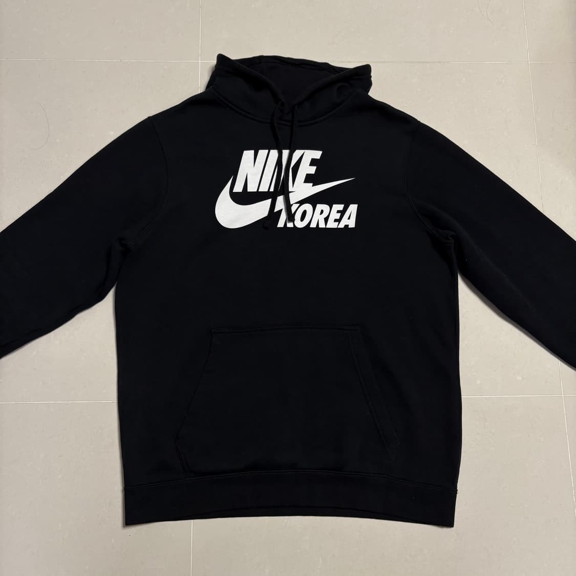 정품 나이키 코리아 빅로고 블랙 기모 후드티 상품이미지3