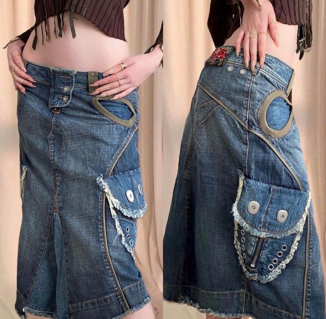 Miss sixty RARE archive denim midi skirt 상품이미지1