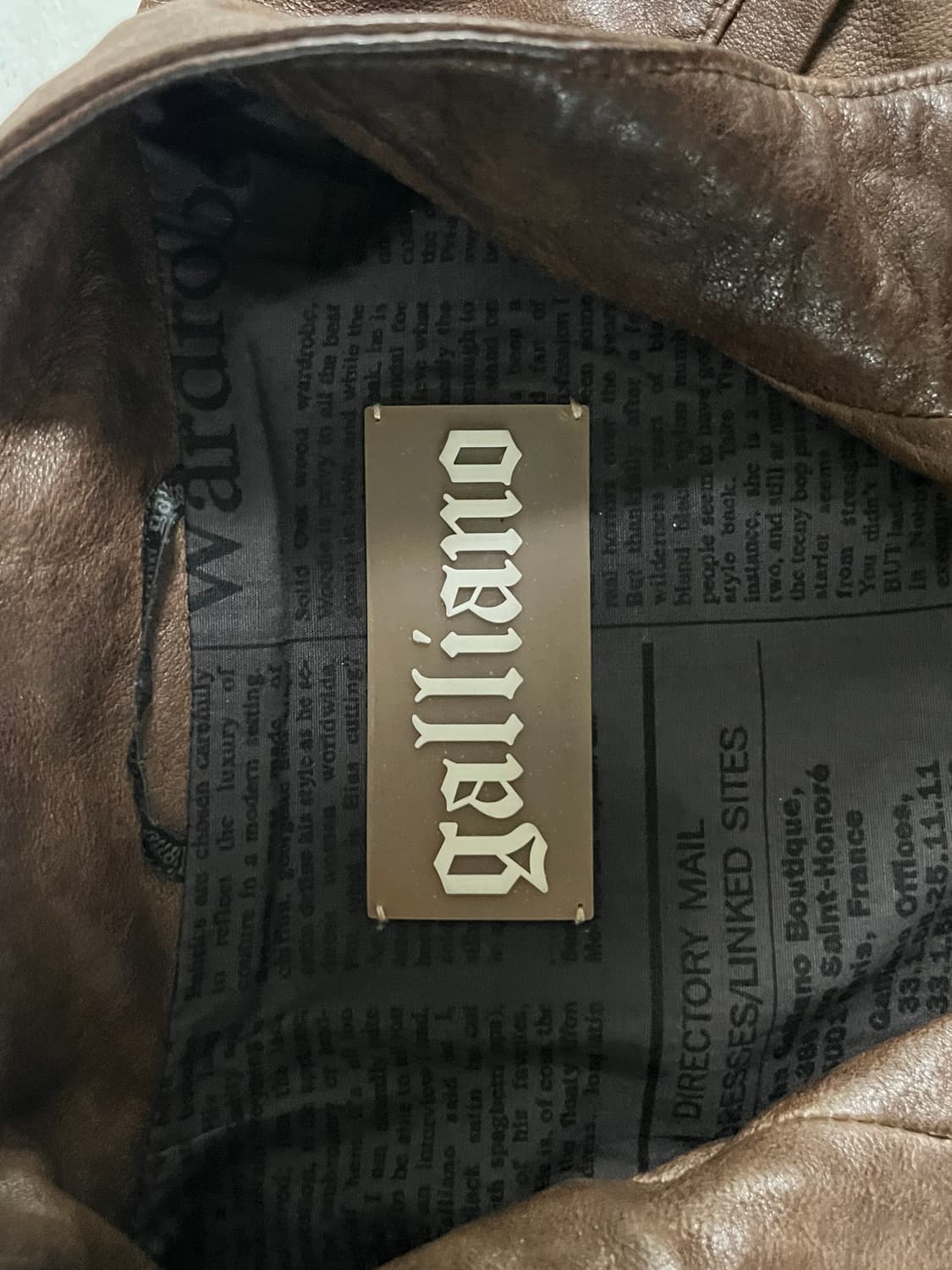 John Galliano(존 갈리아노) 브라운 양가죽자켓 46사이즈 상품이미지3