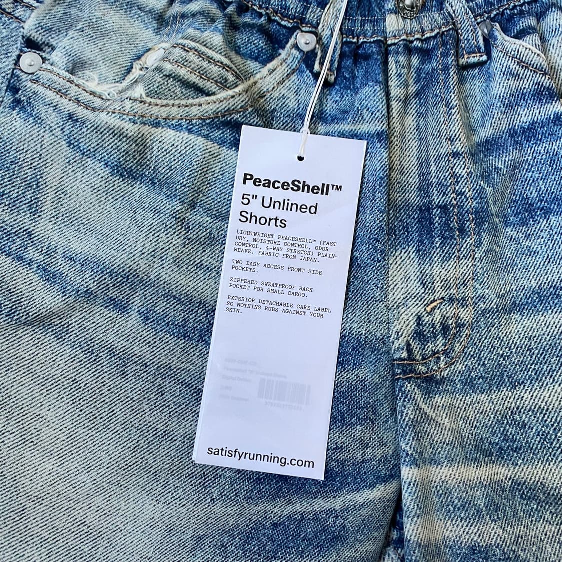 [M] 새티스파이 피스쉘 5인치 언라인드 쇼츠 디지털 데님 상품이미지3